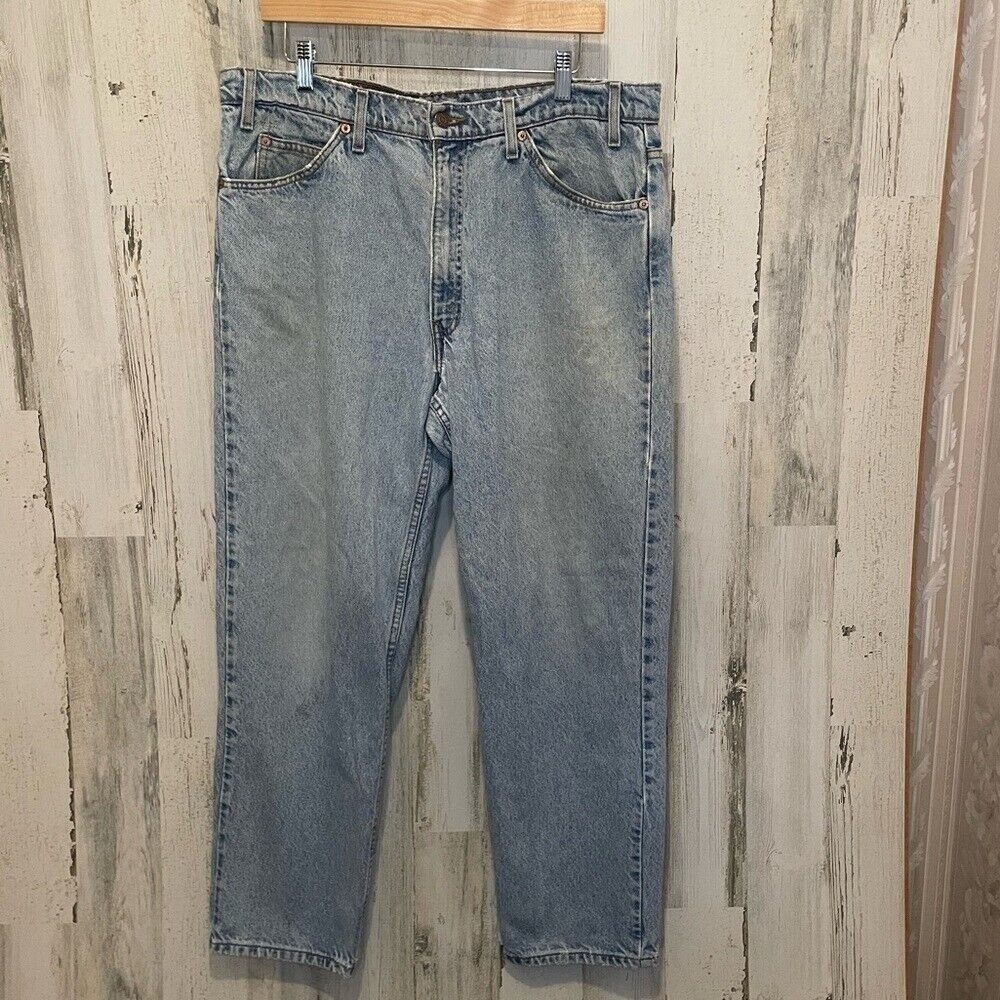 Levis Vintage 1997 Orange Tab Relaxed‎ Fit 550 Mens Jeans- Light Wash size 38x30